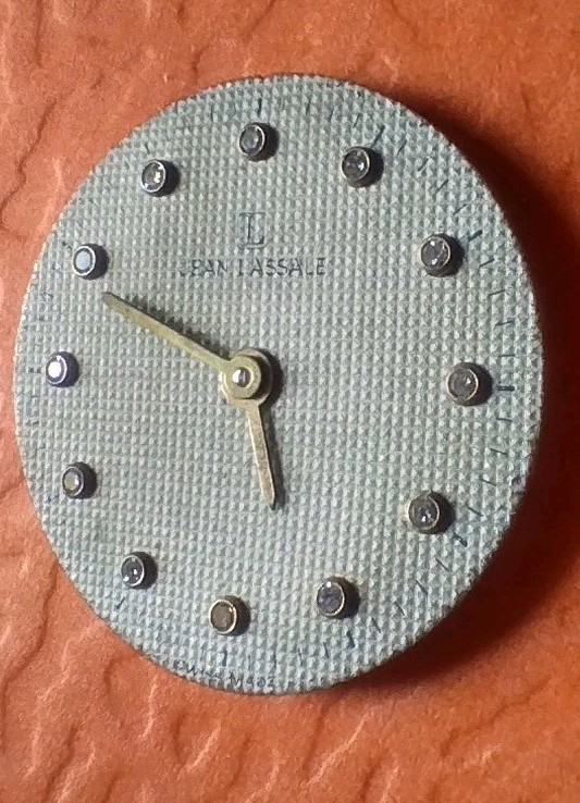 Jean Lassale silver metal watch dial diamond hour marks part, repair.