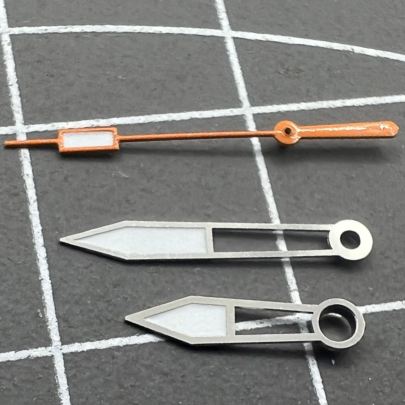 Orange Second Hand Green Lume Silver Watch Hands Trim for ETA2836/2846/2824/2846