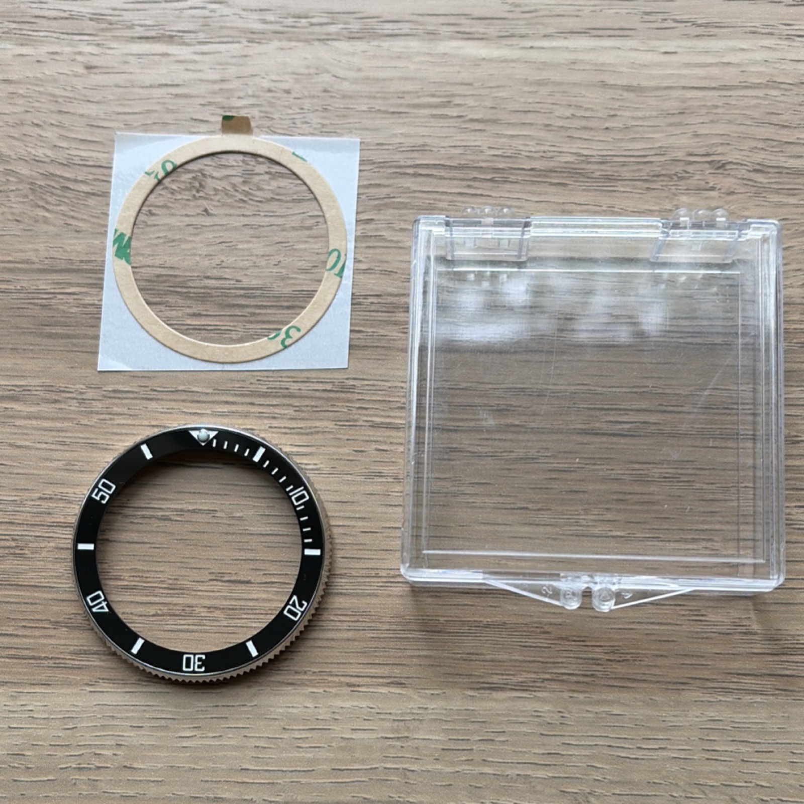 SKX, Orient Kamasu Black Silver Stainless Steel Aluminum Watch Bezel Insert Set