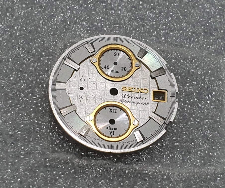 Seiko Premier Chronograph 7T62-0GP8 Watch Dial Part Genuine Seiko Dial Part