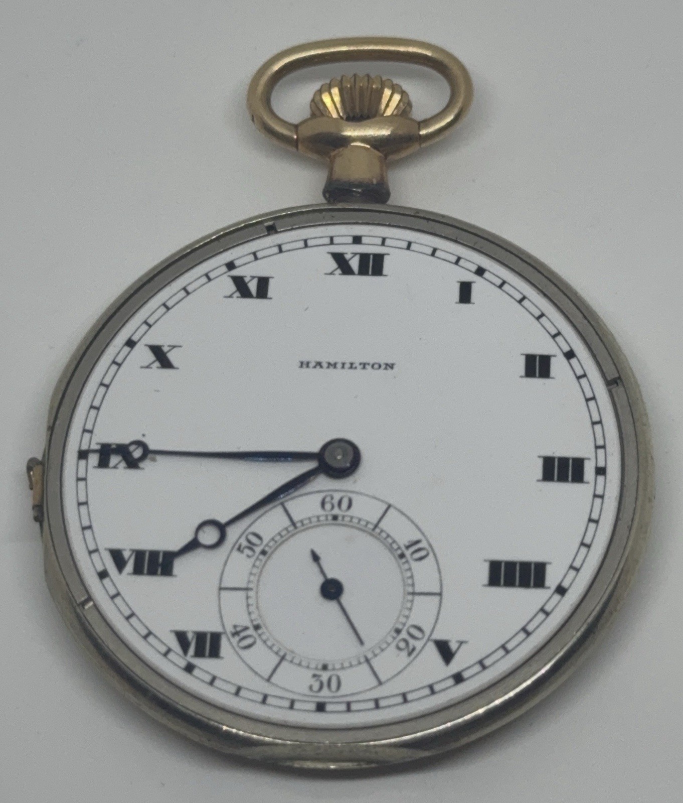 Hamilton Pocket Watch 914 Movement 17 Jewels 3 Positions 1917 12s Does Not Run