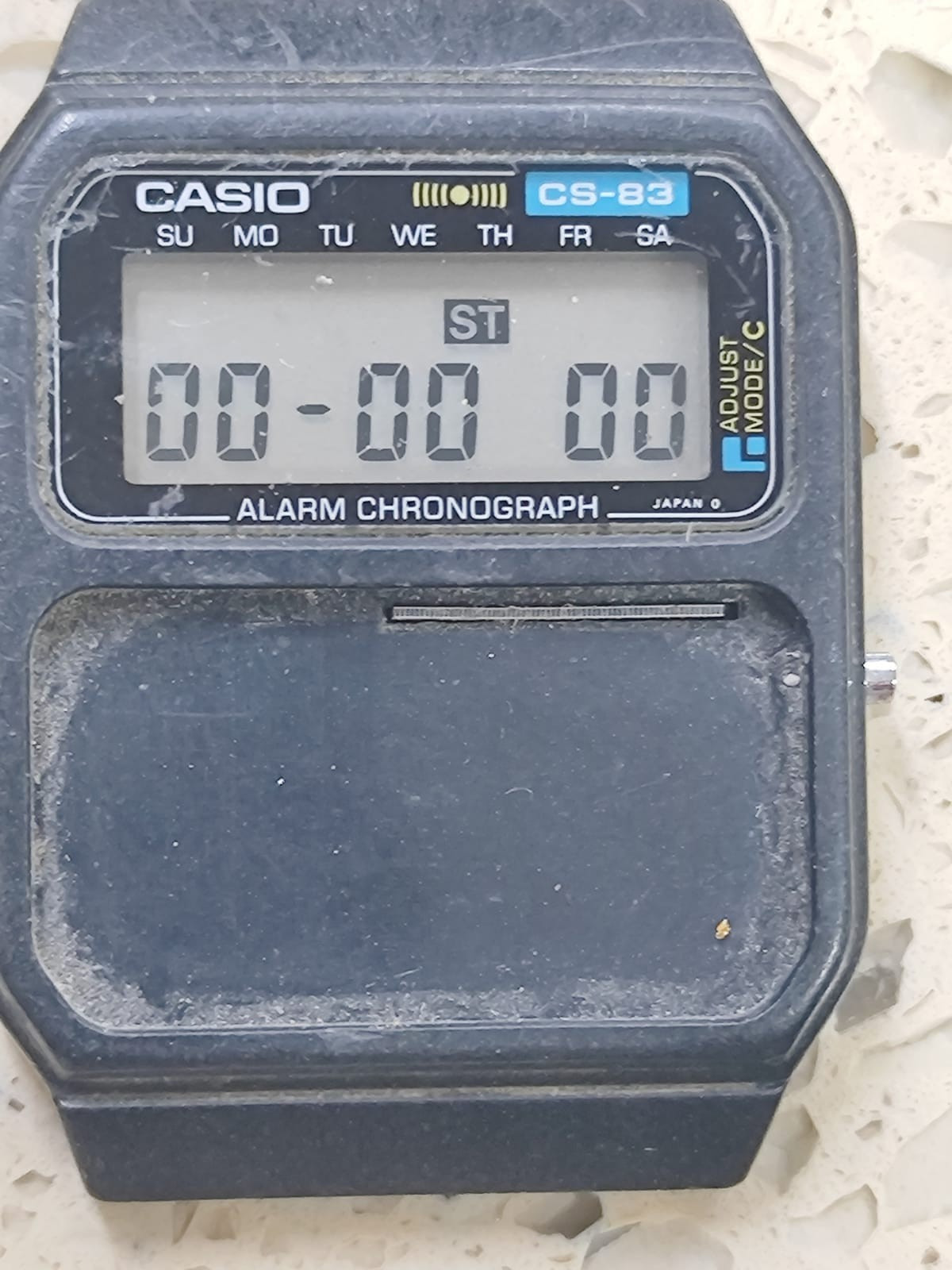 1982 Vintage Casio CS- 83 mod 231 Calculator watch Working for parts Y