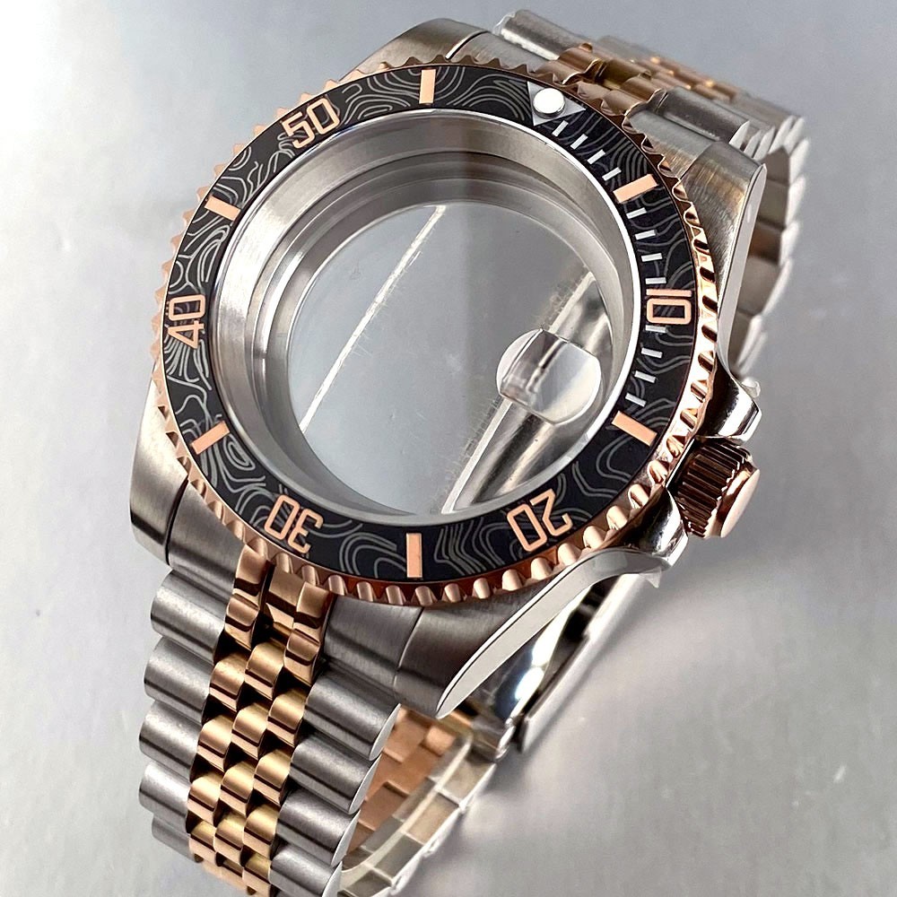 40mm Two Tone 20ATM Case Fit for NH35 ETA2824 Miyota8215 Watch Sapphire Crystal