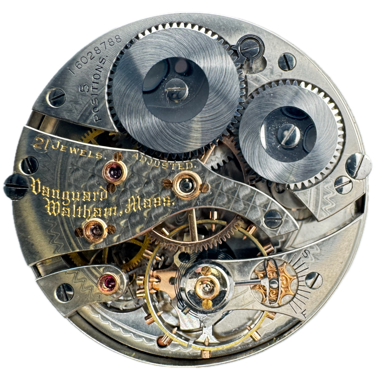 Antique 16s 1907 Waltham 1899 21J Mech Openface RR Pocketwatch Movt Vanguard Run