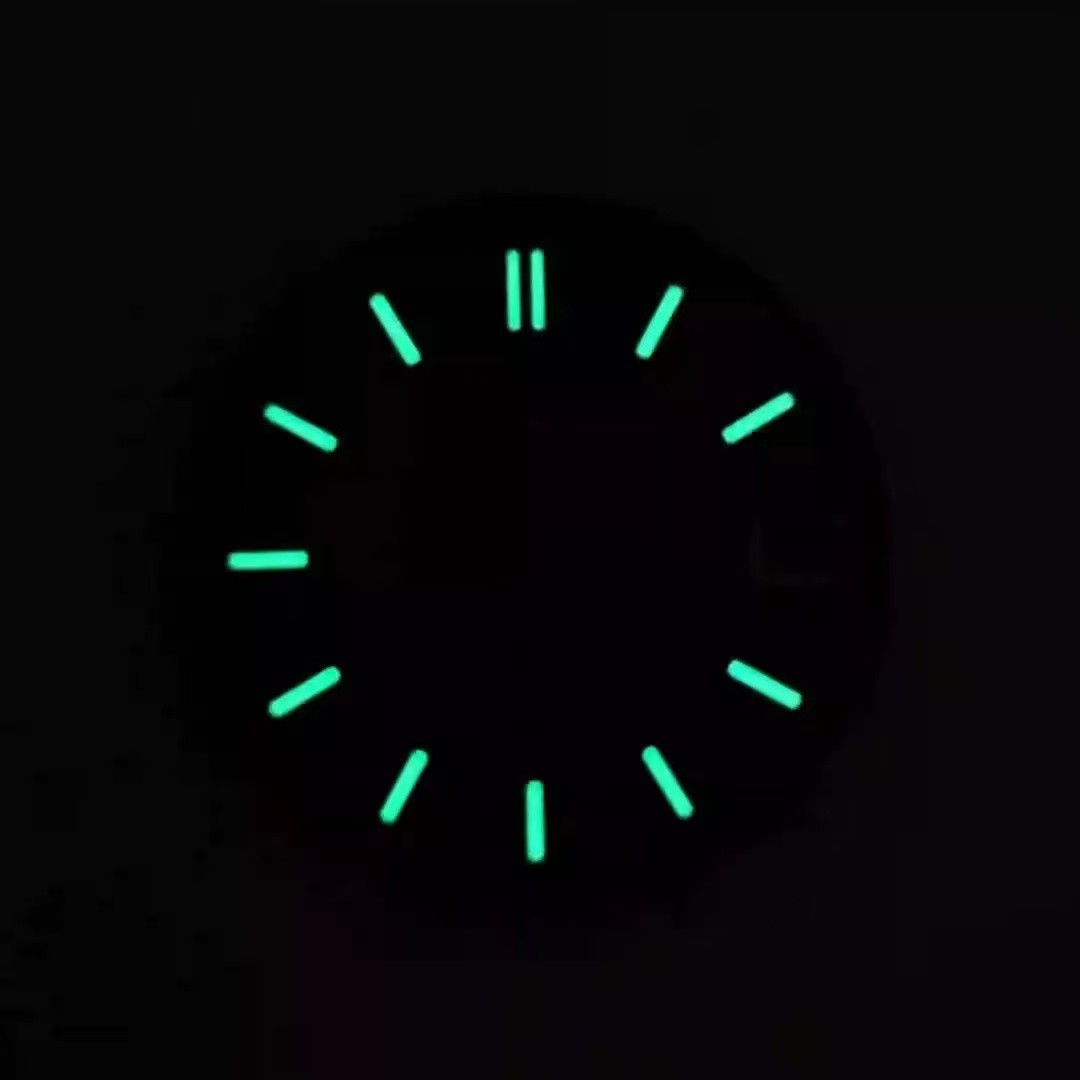 28.5mm Sun Pattern Watch Dial Green Luminous Date for Nh35 Nh36 4R Movement