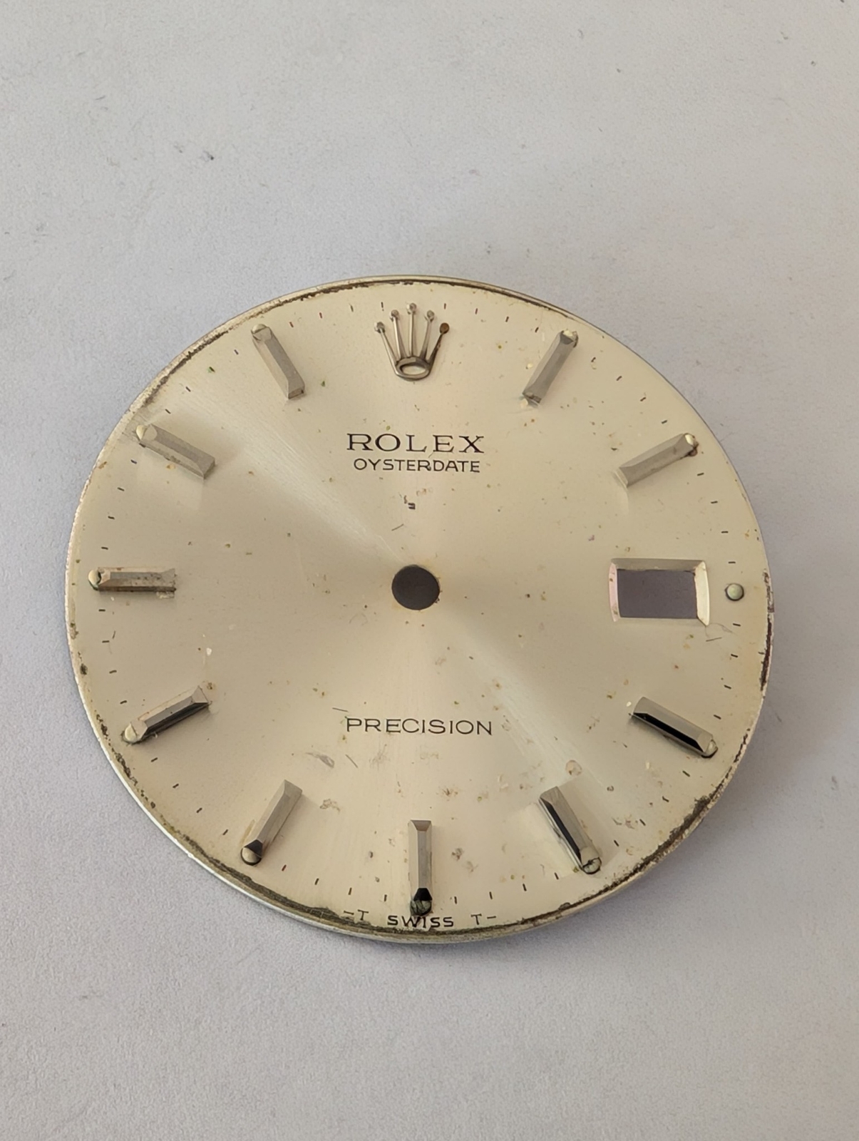 ROLEX OYSTERDATE 34MM SILVER DIAL – POOR CONDITION 6694