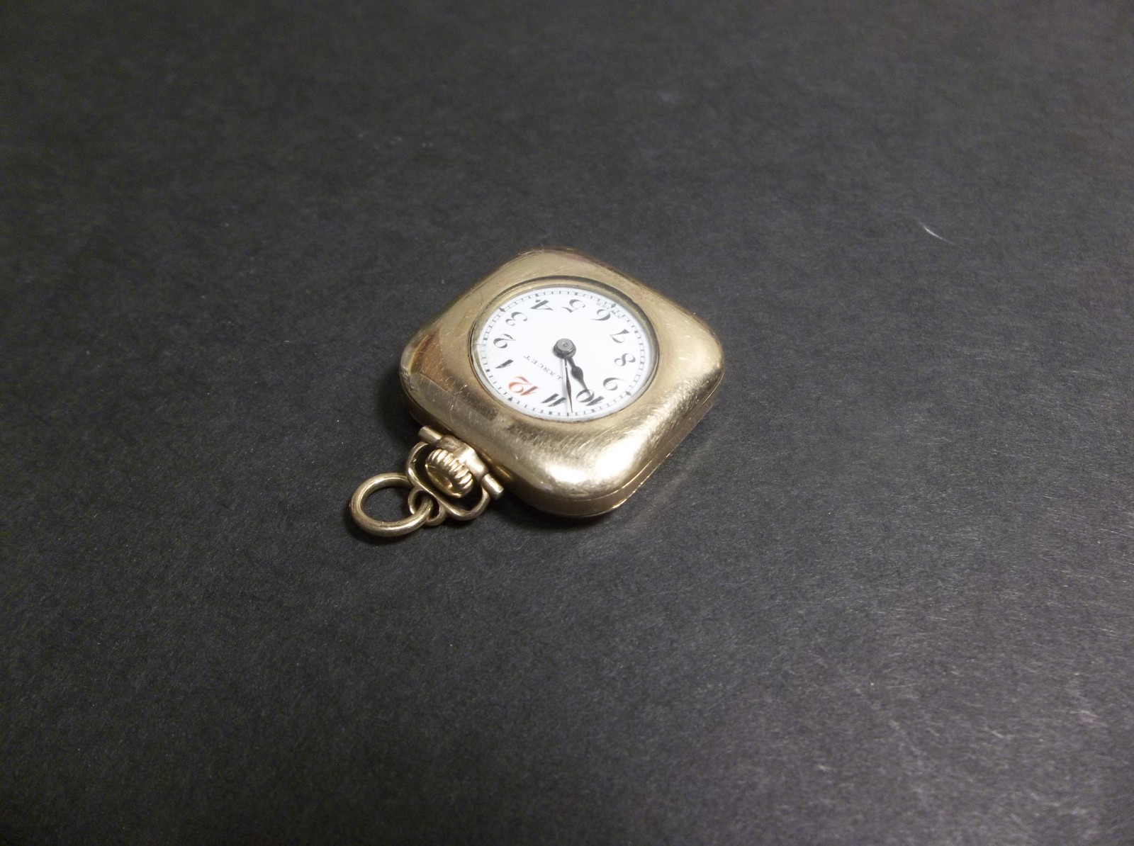 Ladies Lancet Square Pendant Watch-15 jewels-5 adj Parts/Repair/Scrap Not Workin