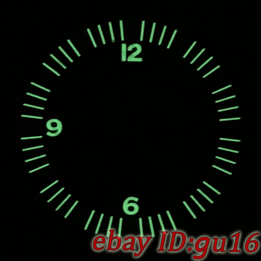 32mm Black Blue Green Sterile Watch Dial Green Luminous Fit NH35 NH35A Movement