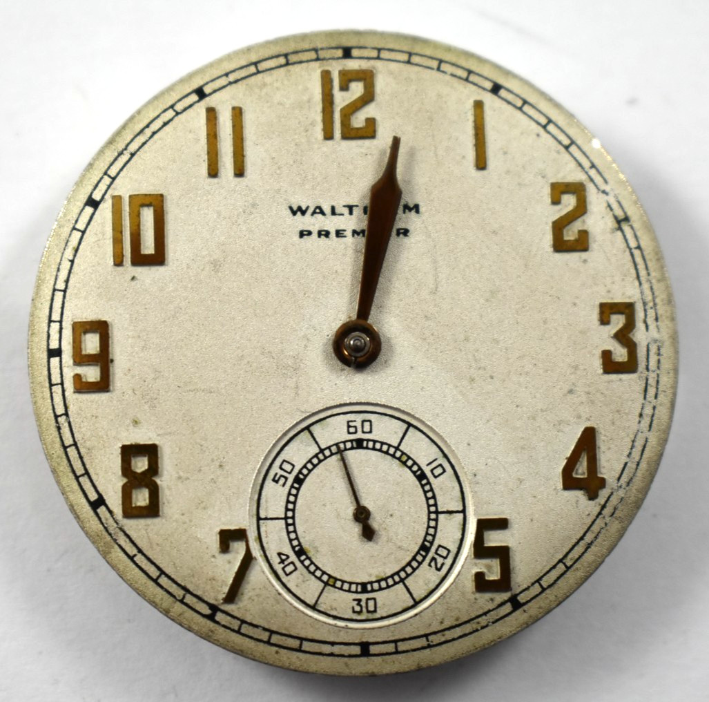 Vintage Waltham Premier Colonial 12s 17J OF Pocket Watch Movement lot.qj