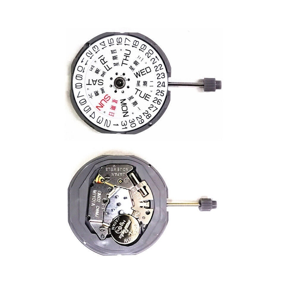 Durable Quartz Watch Movement Sliver 3 Hands Replacement For MIYOTA GM02 GM00