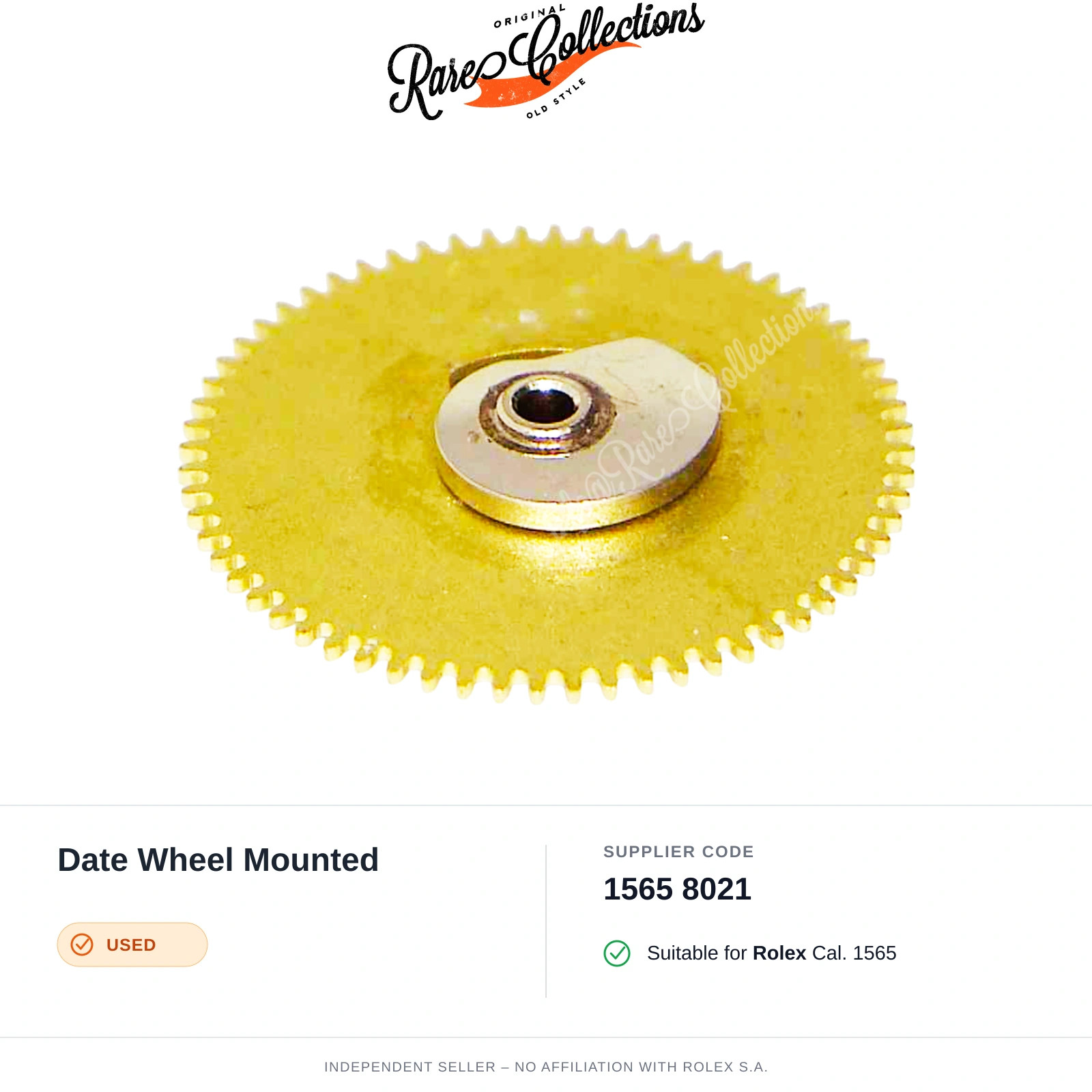 Date Wheel Mounted for Rolex (cod. 1565 8021) — Used Good Condition