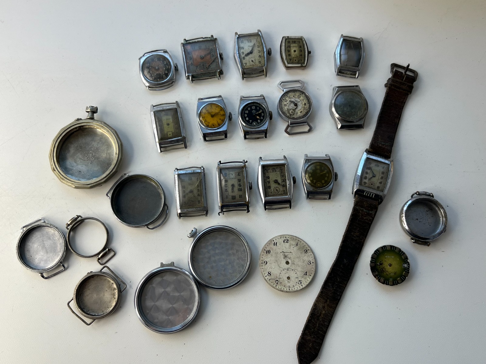 Vintage Antique Watch Parts Mixed Brands ( watches and cases etc.)