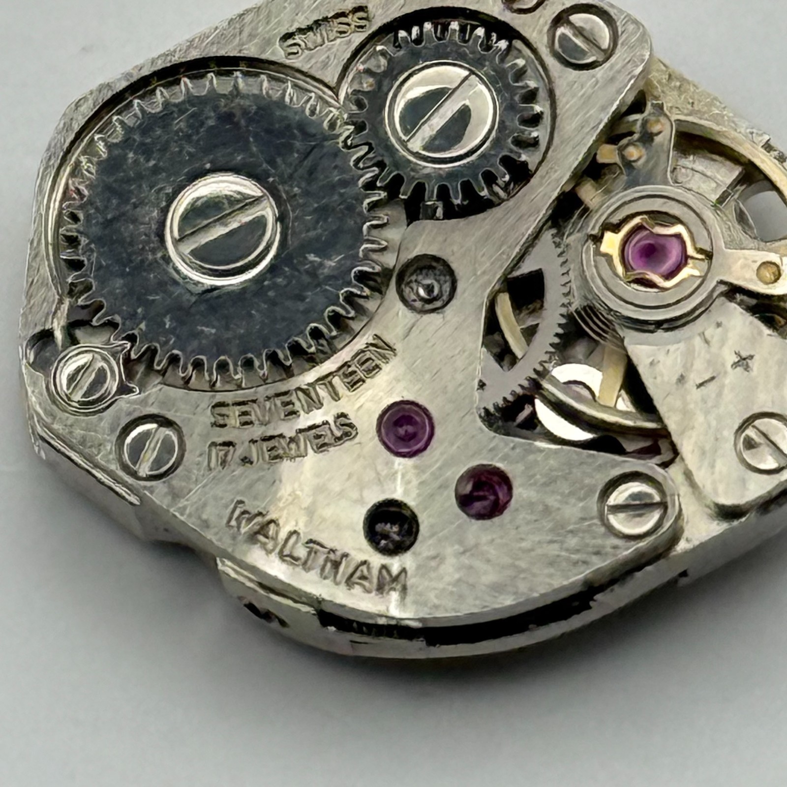 FHF 69-21 Watch Movement Waltham 17 Jewels Swiss Manual Wind Parts Repair 15.3mm
