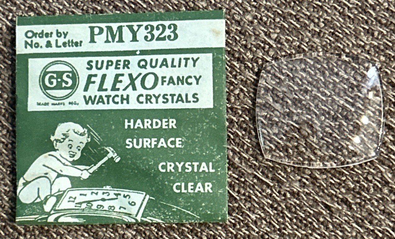 Vintage G-S Germanow-Simon PMY323 Plastic/Acrylic Flexo Fancy Watch Crystal NOS