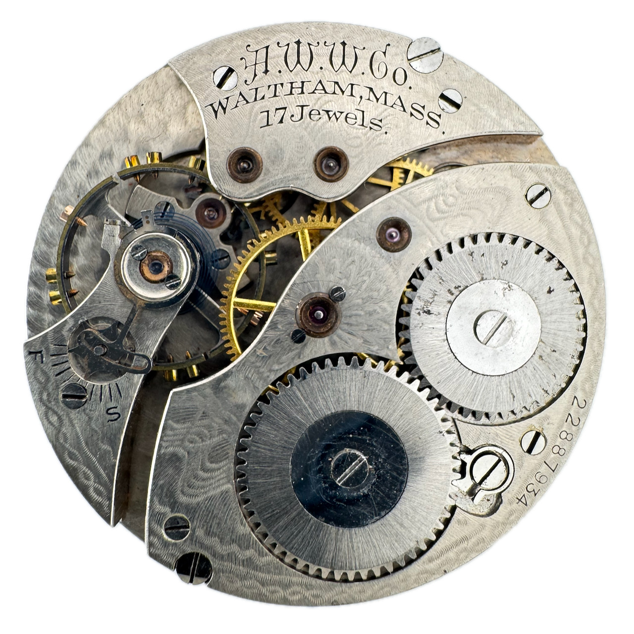 Antique 12s 1919 Waltham 1894 17J Mechanical Hunter PocketWatch Movement 225 USA