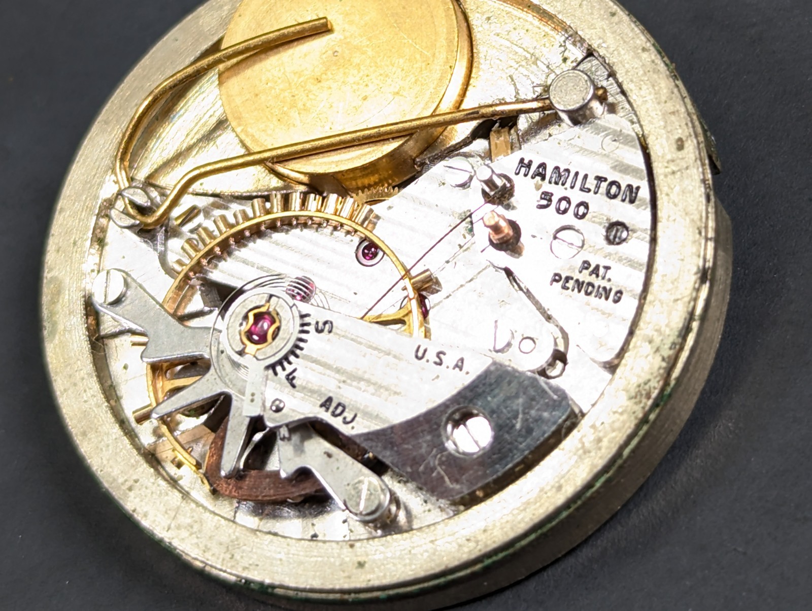 Vintage Hamilton Van Horn 500 Electric Dial & Partial Movement For Parts/Repair