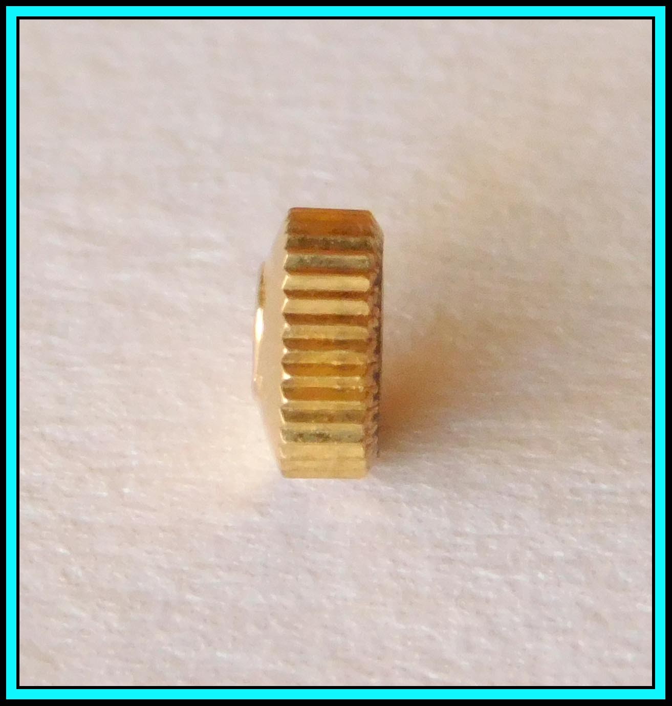 5 (five) Original OMEGA Watch Crowns GOLD PLATED – N.O.S. – 4 mm – STEM: 0.90