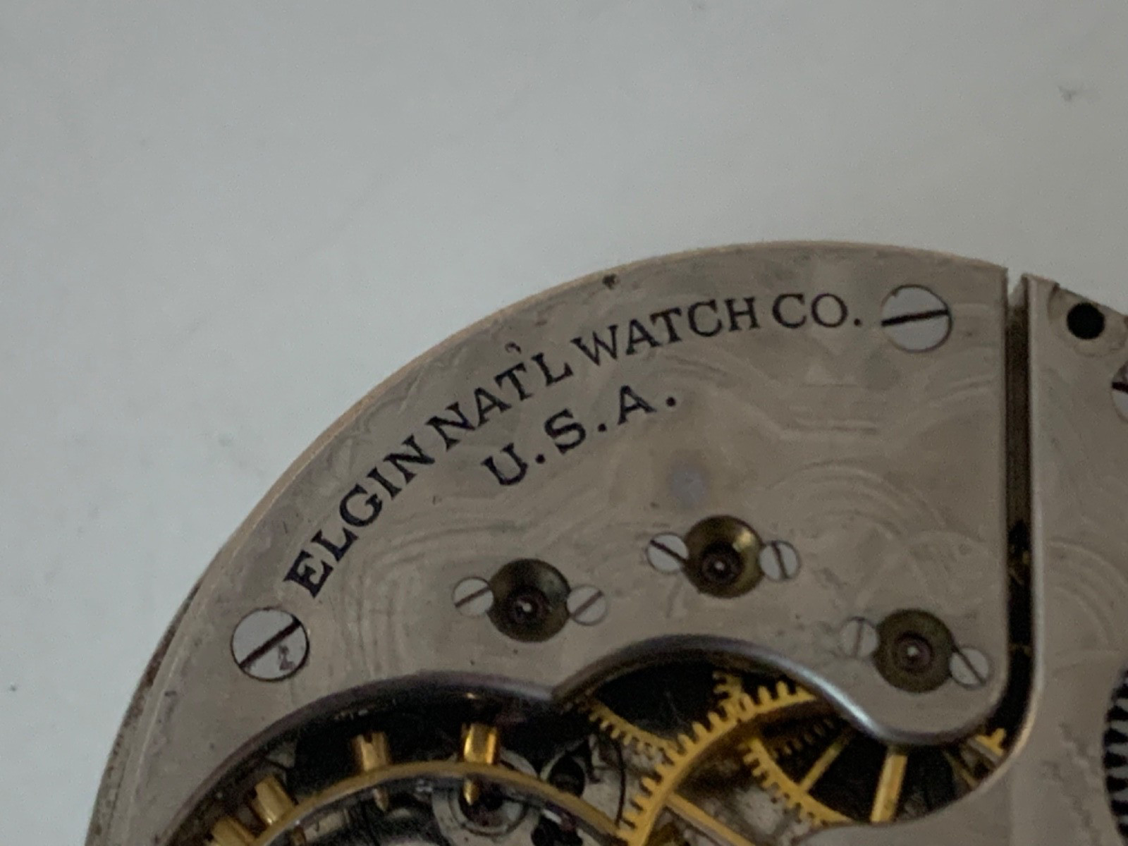 1915 Elgin Grade 386 16s Hunting Pocket Watch Model 6 Movement