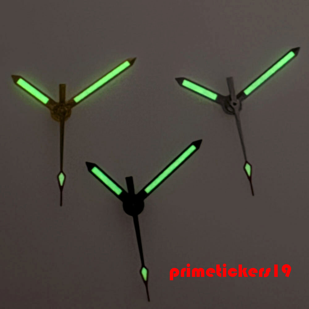 Silver/Black/Golden Automatic Watch Hands Green Luminous Fit NH35 NH36 Movement
