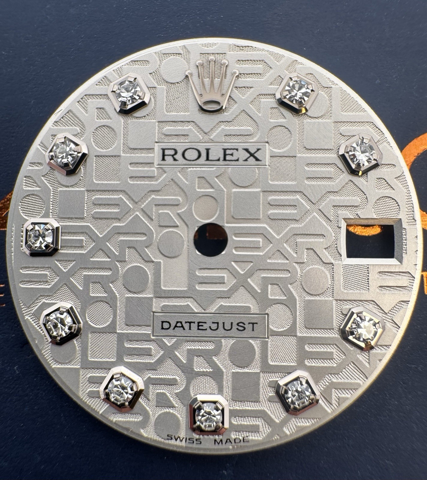100% Genuine Rolex Dial Datejust 31MMSilver Jubilee Diamond Marks