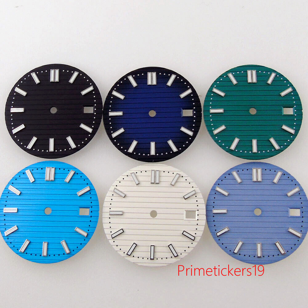 29.6mm Multicolor Watch Dial Hands Set Date Window Fit NH35 NH36 Movement