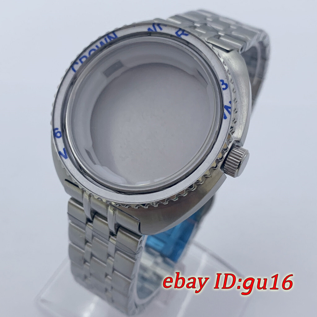 44mm Sapphire Glass Watch Case With Bezel With Steel Strap Fit NH34 NH35 NH36
