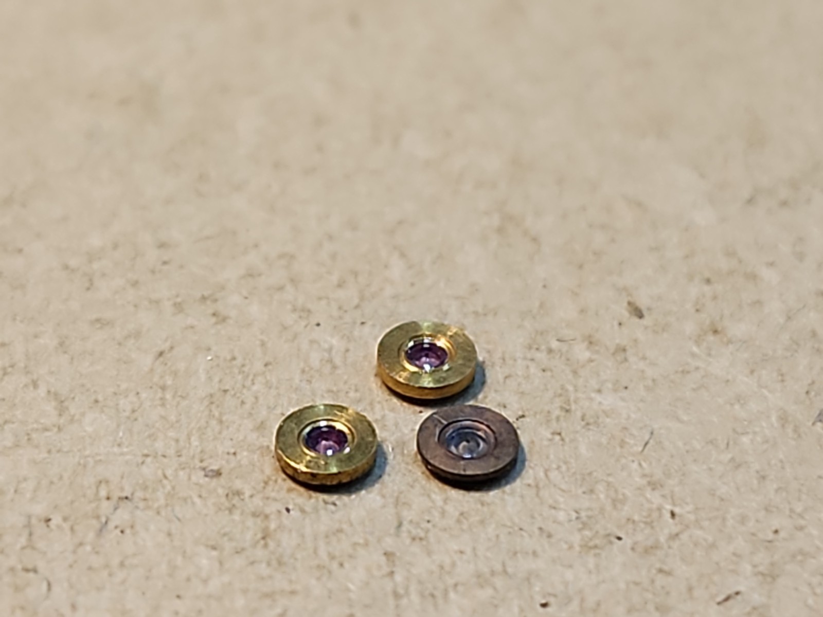 Lot Of 3 NOS American Pocket Watch Balance Hole Jewels Diam 2.42mm