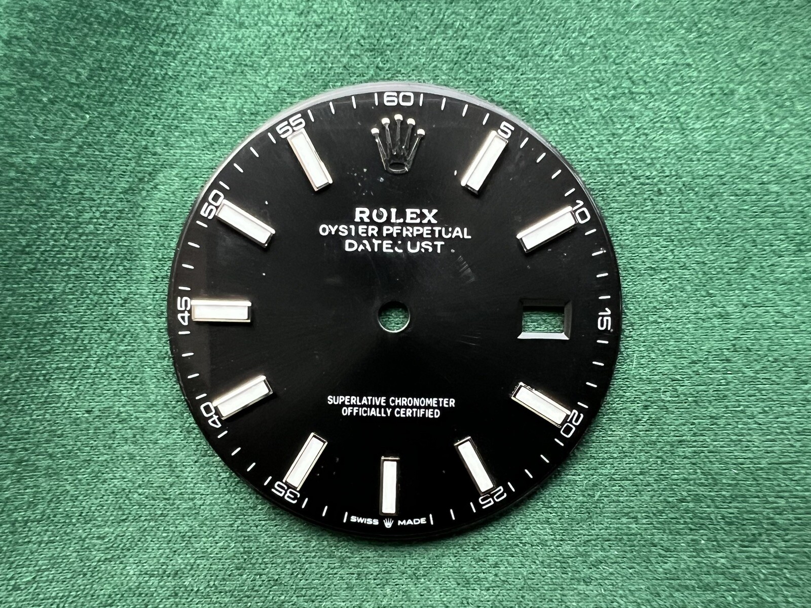 Original Rolex Dial 41mm Datejust Black Luminous Marker Ref 126303/126333 OC#350