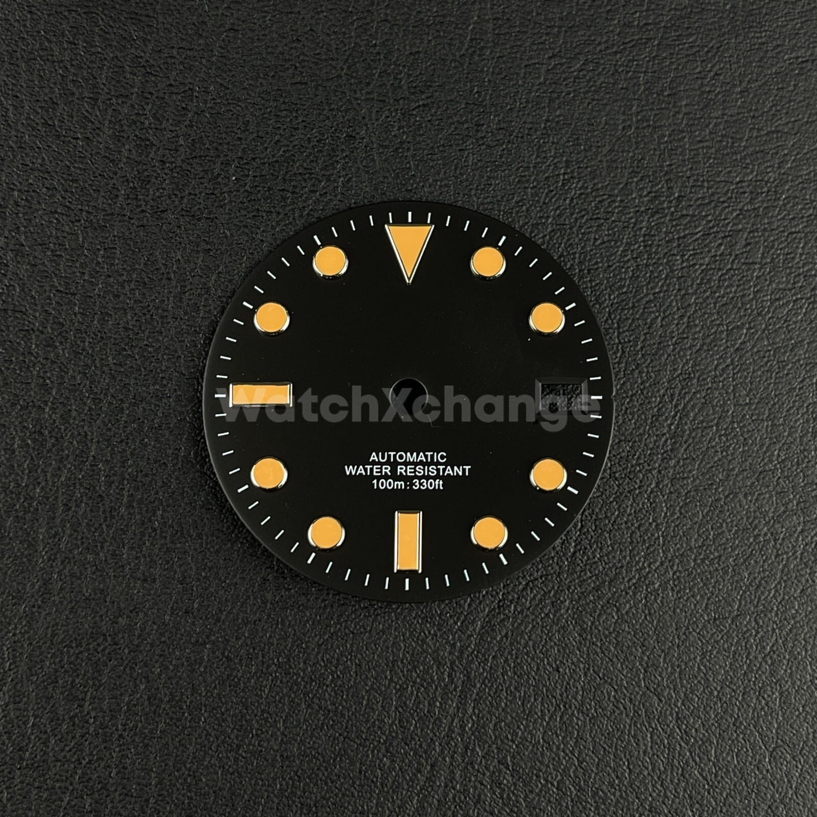 28.5mm Black & Orange Watch Dial for SEIKO NH35 Watch Movement Parts