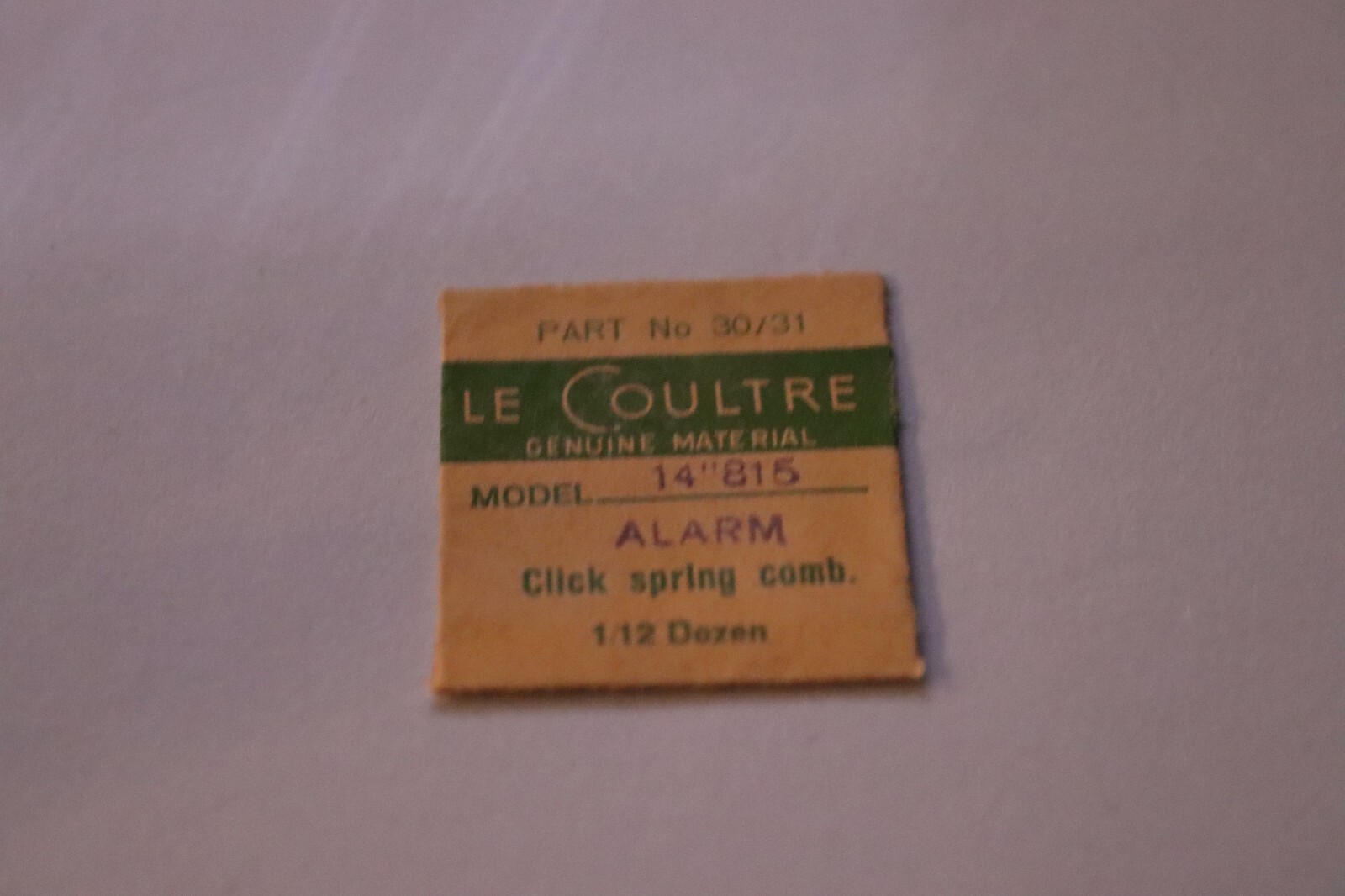 Jaeger LeCoultre Part# 434 Click & Spring Combo By Caliber