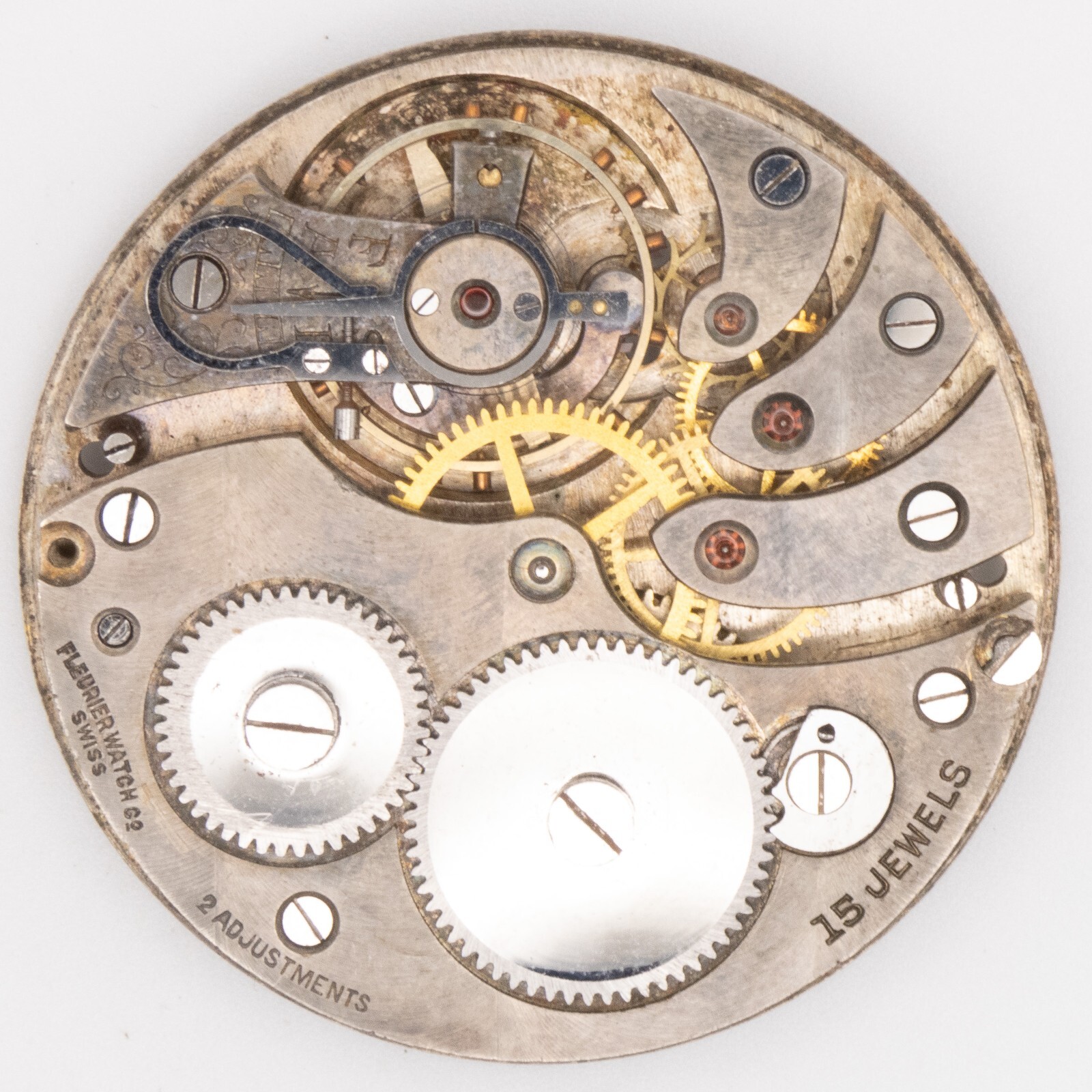 Partial Fleurier Watch Co. 42.5 x 9.4 mm Antique Pocket Watch Movement, Parts
