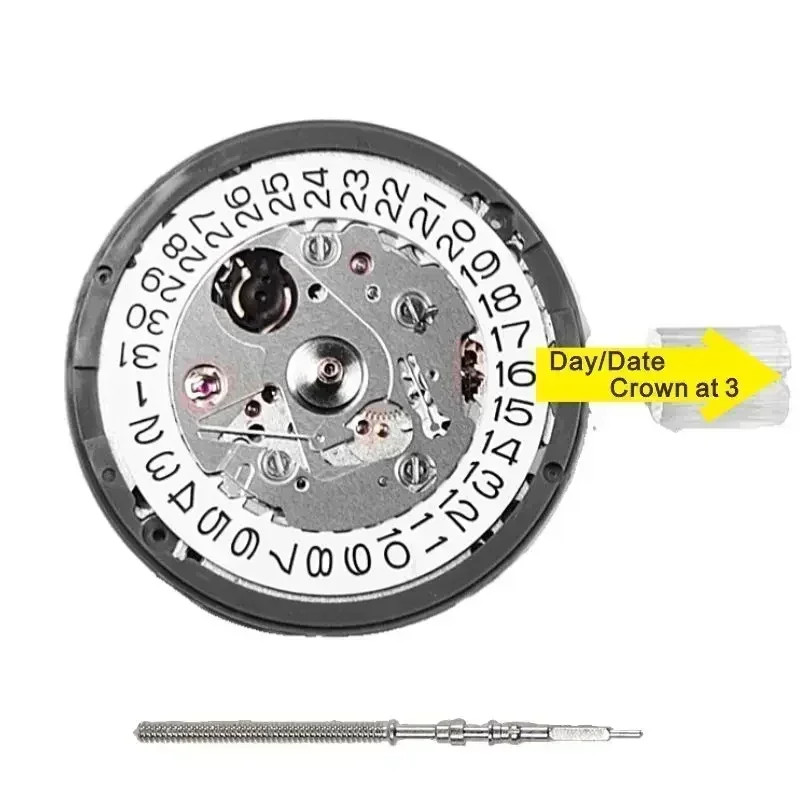NH35A Mechanical Watch Movement Automatic 24 Jewels At 3 3.8 6 Date Wheel NH35