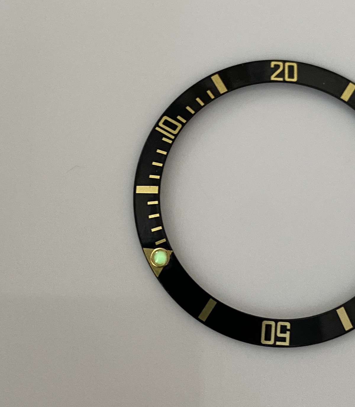 Genuine Rolex Submariner Black/Yellow Bezel Insert 16803 16613 16808 16818 #221