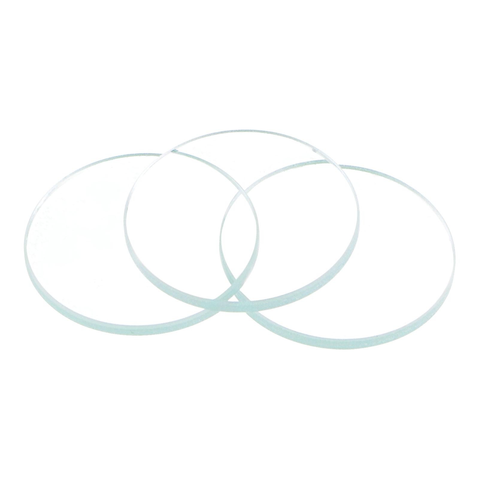 Round Flat Watch Crystal Lens Glass 17mm Dia. Replacement Parts, Clear 6 Pcs