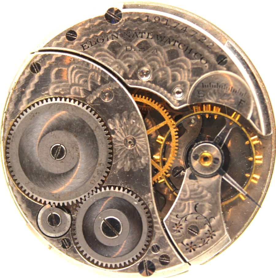 1917 ELGIN POCKET WATCH MOVEMENT 19174722 GRADE: 303 12s 7j (EE)