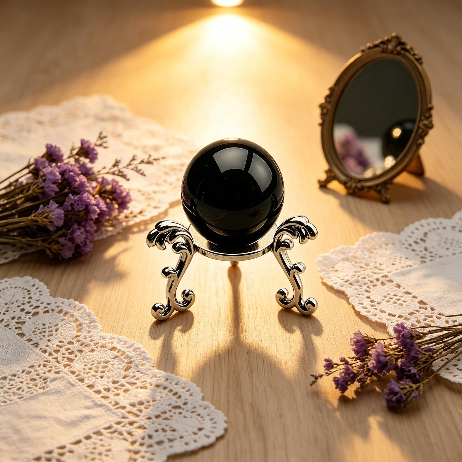 OmyLens 10Pcs Silver Crystal Ball Stand for Displaying Glass silver