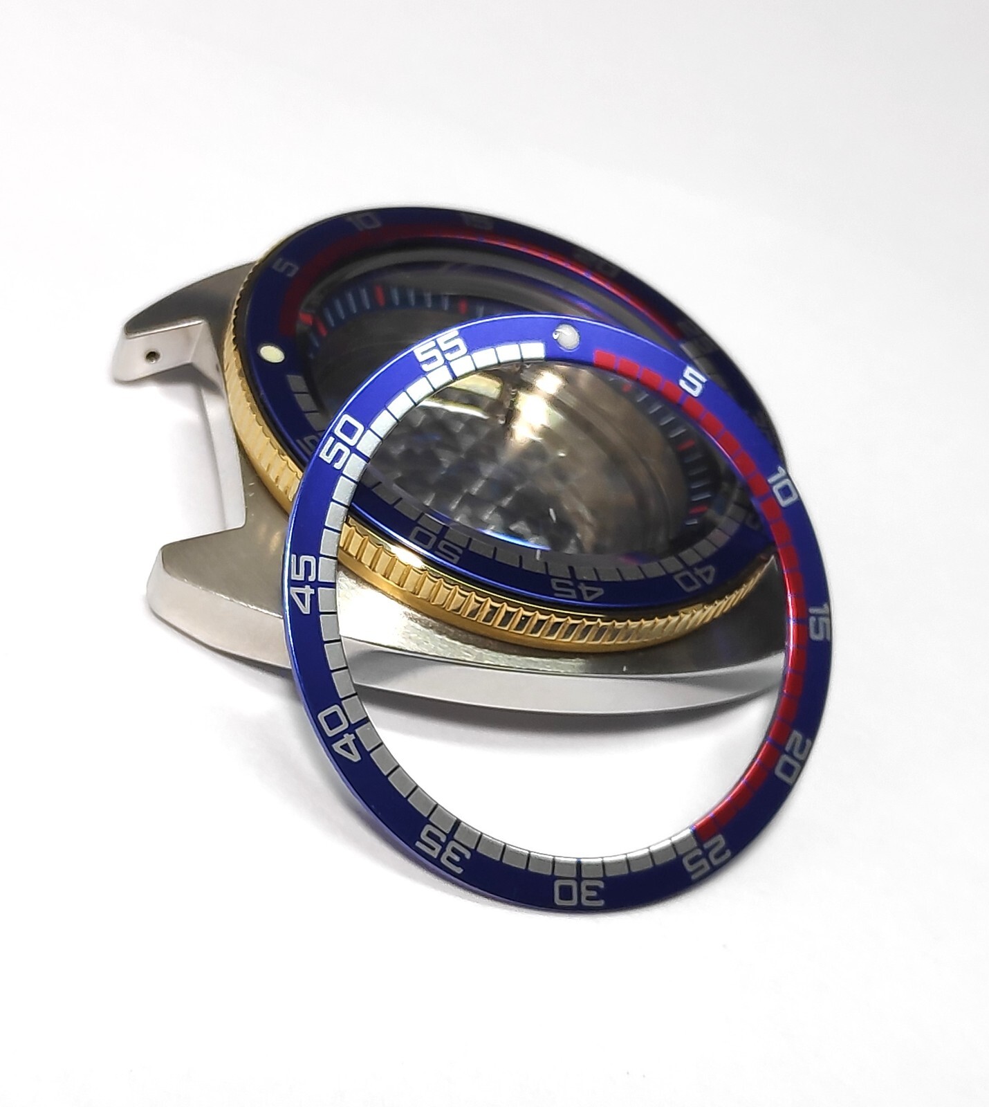 BLUE RALLY REGATTA FLAT BEZEL INSERT 38mm For Seiko SKX SRPD Divers Watch Mod