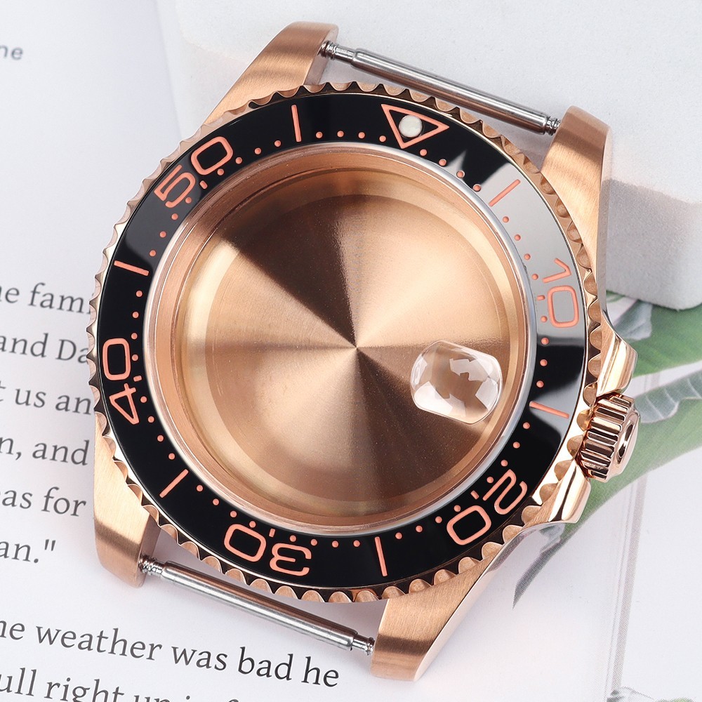 FEIYASHI Rose Gold Yacht Ceramic Sapphire 40mm Watch Case For Seiko NH35 ETA2824
