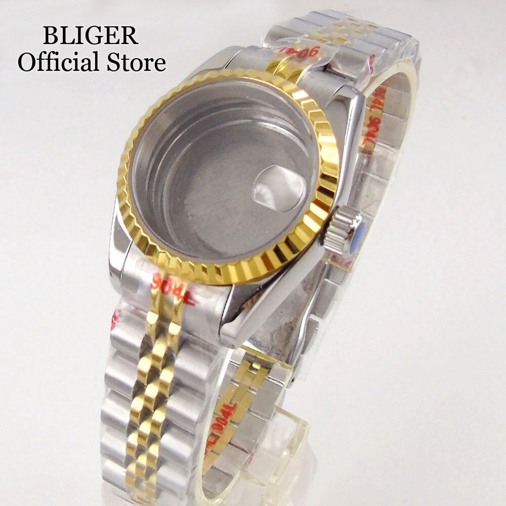 New 26mm Watch Case Fit NH05A NH06A Sapphire Crystal Rose Gold For Ladies watch