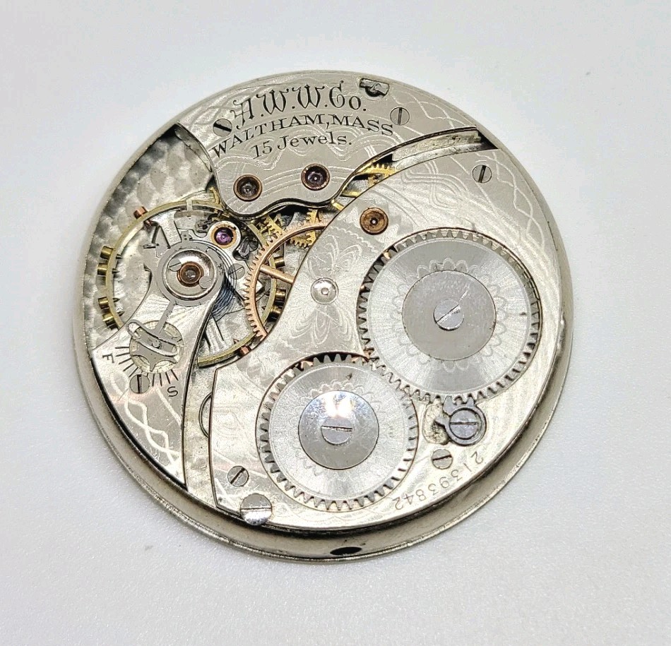 1917 Waltham Model 1894 Grade No. 220 15J 12s Pocket Watch Movement For Repair