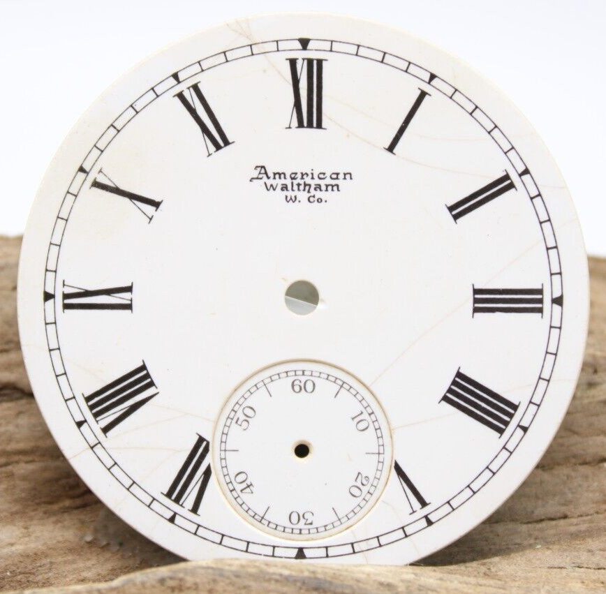 AMERICAN WALTHAM W. CO. POCKET WATCH DIAL ROMAN NUMERAL INDICES 42.7mm (85)