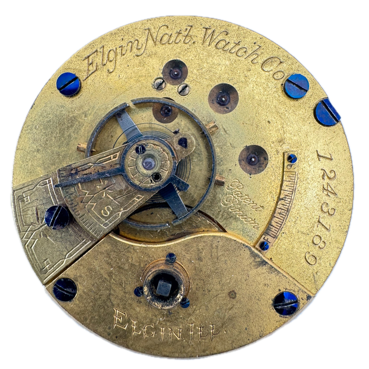 Antique 46mm 1883 Elgin 11 Jewels Key Wind Fusee Pocket Watch Movement 13 USA