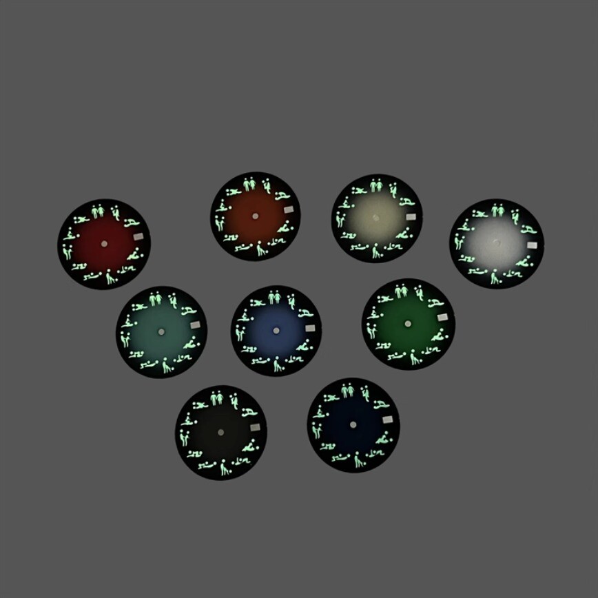 NH35 Dial 28.5mm Green Luminous Dial for NH35 NH36 Movement watch dial