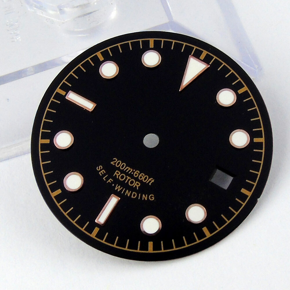 30.4mm Black Watch Dial+Hands Fit For ETA 2824 2836 PT5000 ST2130 Movement Date