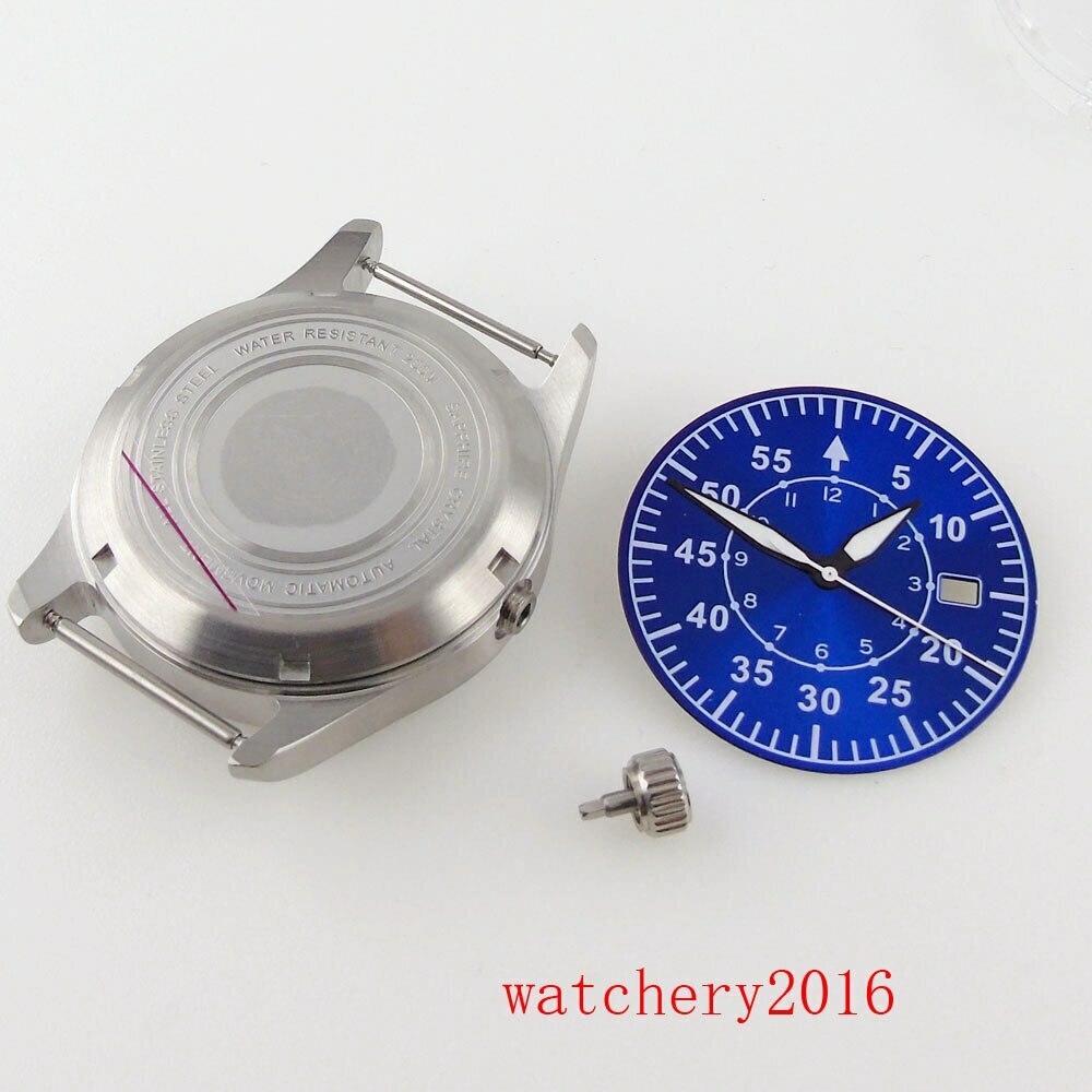 39mm Sapphire Glass Watch Case Dial Hands Fit NH35 Steel or CUSN8 Solid Bronze