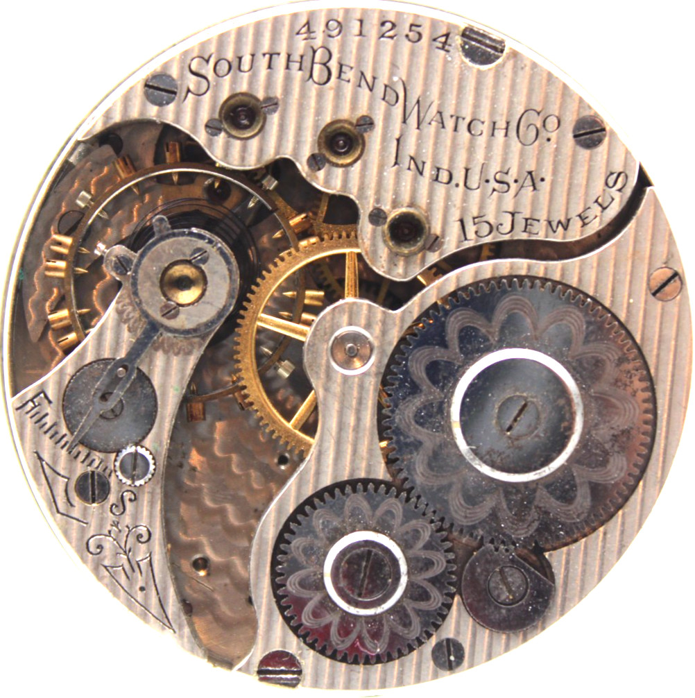 1907 SOUTH BEND POCKET WATCH MOVEMENT 491254 GRADE: 281 16s 15j (KL2)