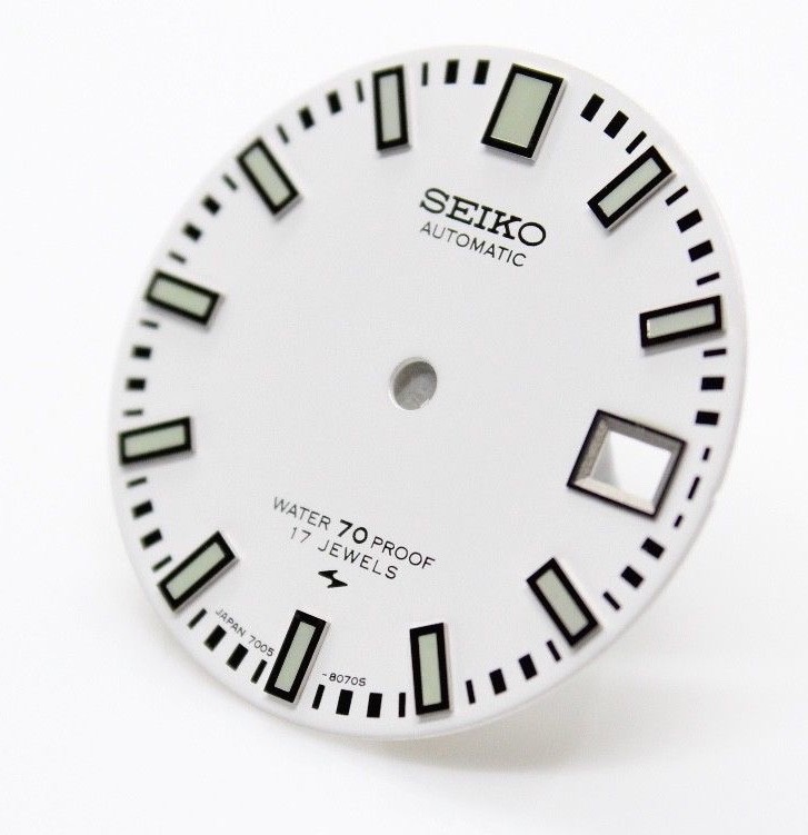 White Dial for Seiko diver 7005 8052 8050 Green Poor Man’s 62MAS Proof 17 Jewel
