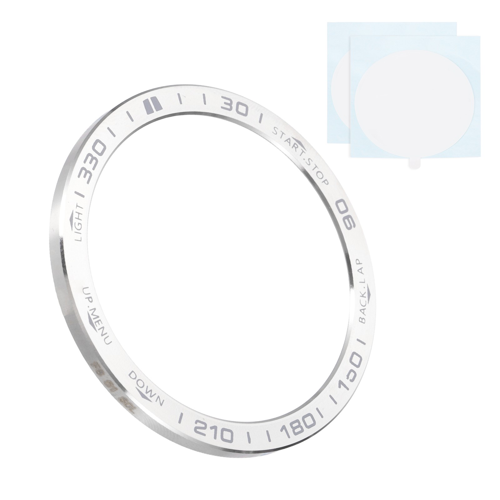 51mm Watch Bezel Stainless Steel Watch Bezel Ring Solar Silver/Gray