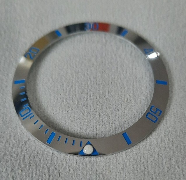 38mm Bezel insert Mirrored Silver And Blue For Divers Watch Seiko SKX SRPD Mod