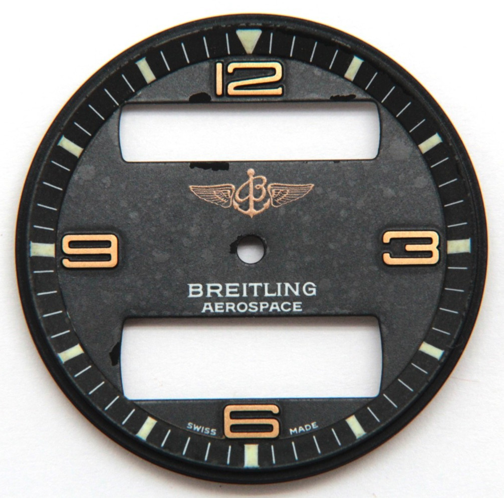 GENUINE BREITLING AEROSPACE Watch Dial Charcoal Black 32.5mm Diameter Ref. B164